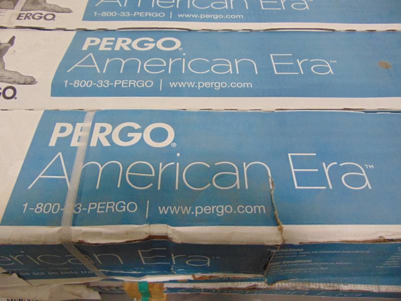 lot 27 image: Pergo American Era 5-in Gunstock Oak Hardwood Flooring (19-sq ft) LSAR45-50 - 8 Cases