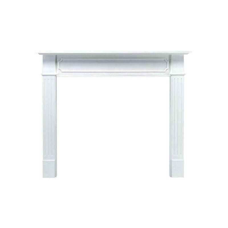 lot 138 image: Pearl Mantels Berkley 62 in. x 52 in. MDF White Full Surround Mantel, 520-48