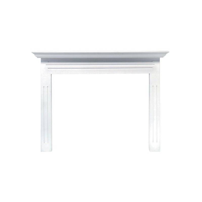 lot 139 image: Pearl Mantels Newport 65 in. x 51 in. MDF White Full Surround Mantel, 510-48