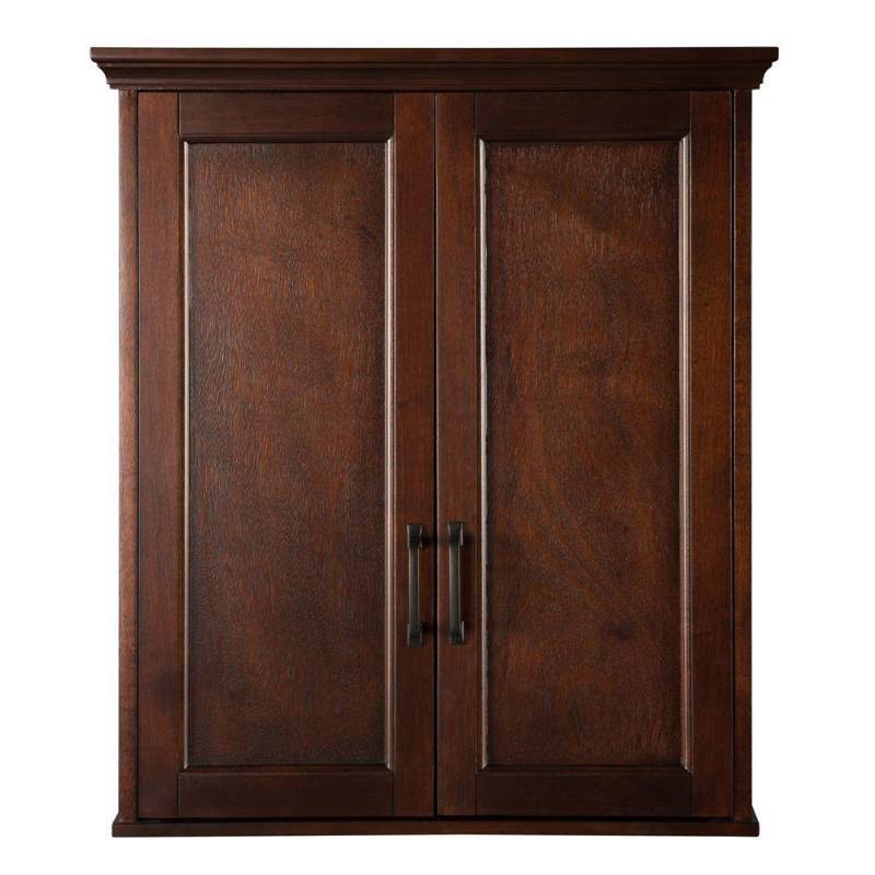 lot 145 image: Foremost Ashburn 23 in. W x 27 in. H x 8 in. D Bathroom Storage Wall Cabinet in Mahogany, ASGW2327