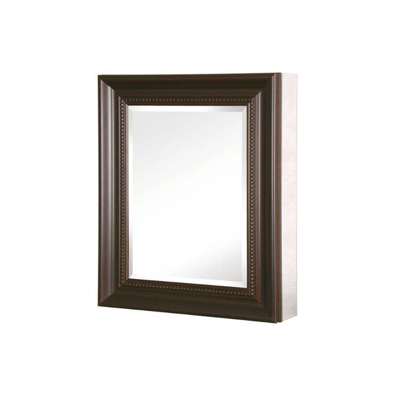 lot 146 image: Pegasus 24 in. W x 30 in. H x 5-12 D Framed Recessed or Surface-Mount Bathroom Medicine Cabinet in Oil Rubbed Bronze, SP4600