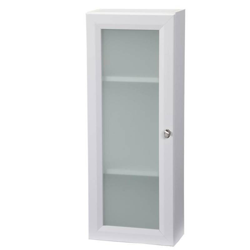lot 147 image: Glacier Bay Modular 12 in. W x 31 in. H x 6 in. D Bathroom Storage Wall Cabinet in White, H12FG-WHT.