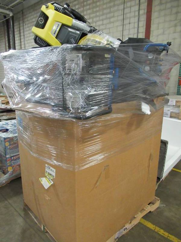 lot 98 image: WHOLESALE MIXED PALLET OF RETURNS - POWER TOOLS, SMALL HOUSEWARES AND MORE