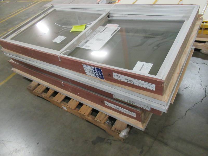 lot 105 image: 3 Custom Ply-Gem Wood Windows Measure Approximately 68 12 X 33 12 X 4 916 Low E Glass