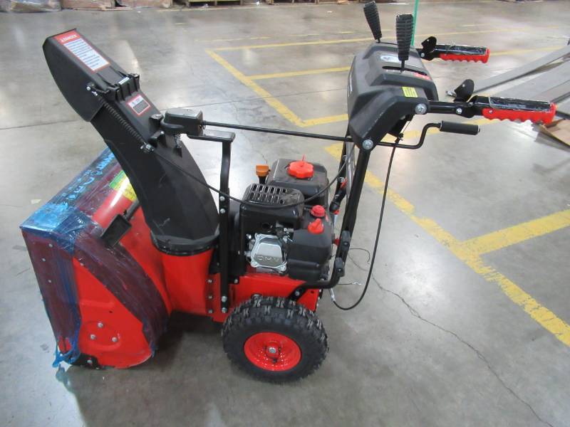 lot 118 image: PowerSmart 24 in. Two Stage Electric Start Gas Snow Blower with Power Assist DB72024PA - Throttle Cables Need to be Attached.