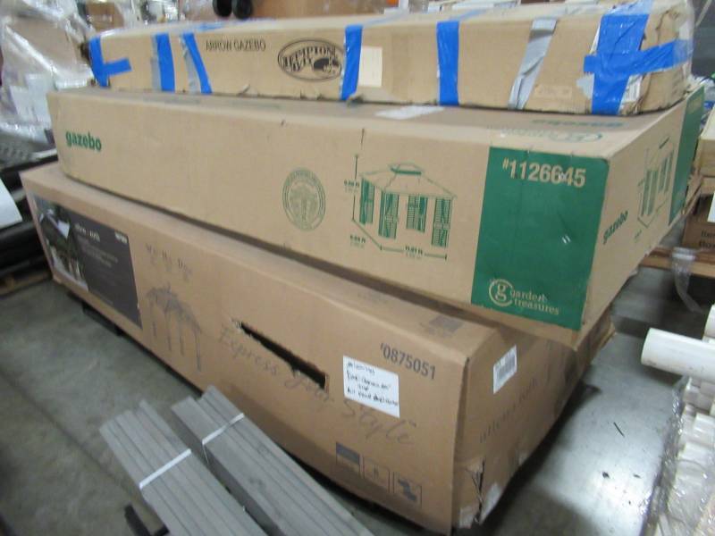 lot 151 image: WHOLESALE MIXED PALLET OF RETURNS - GAZEBOS AND PERGOLA