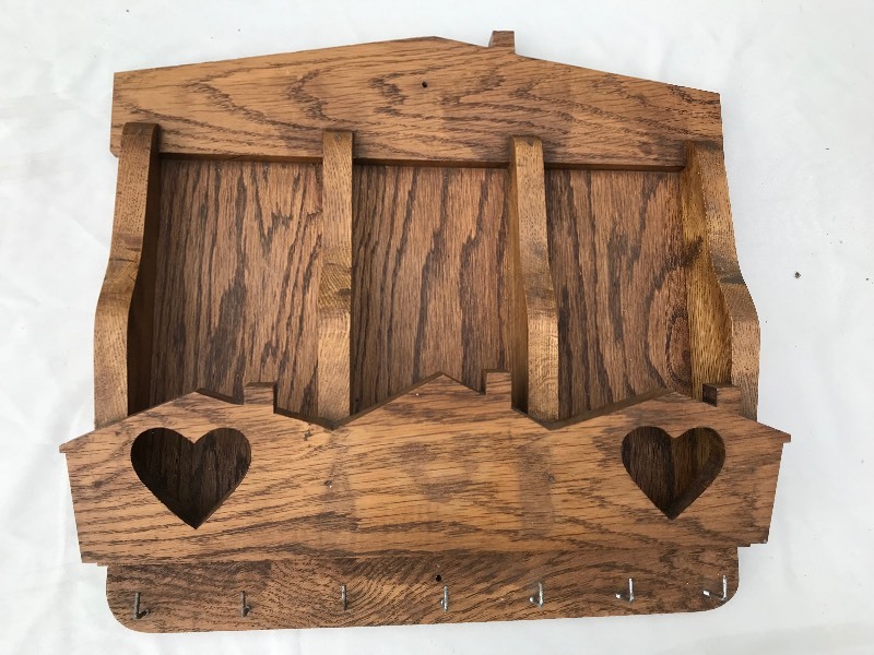 Oak Kitchen Organizer and Magazine Rack