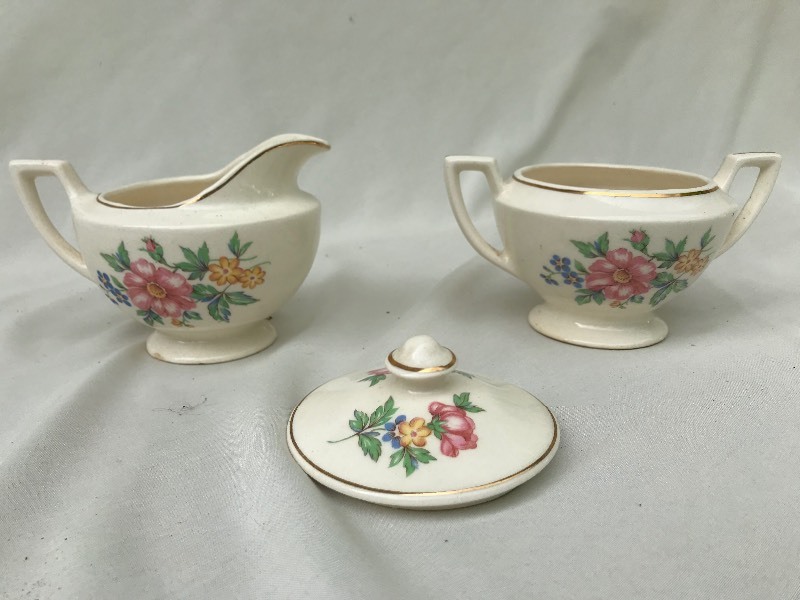 Tray with Porcelain Serving Dishes