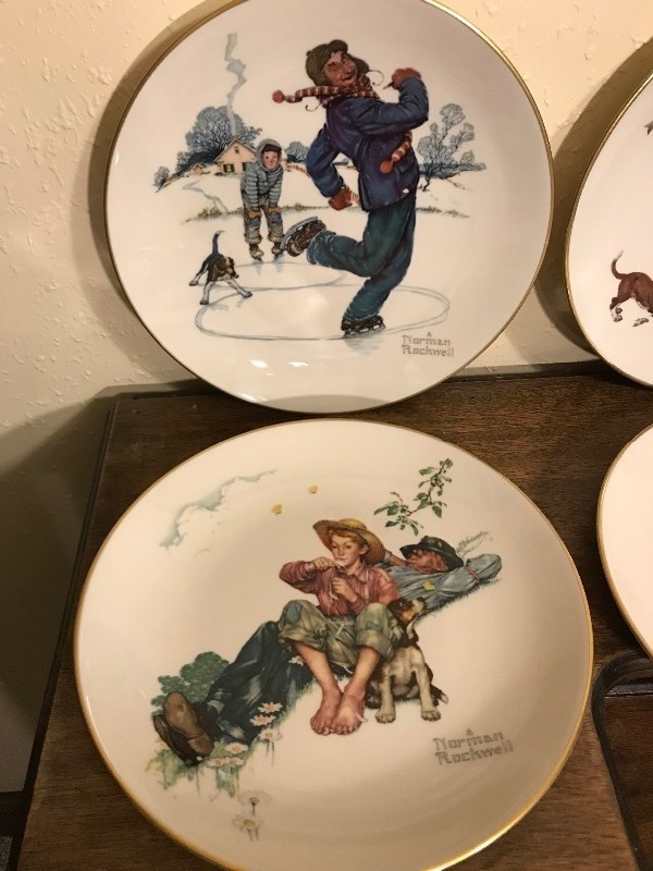 Norman Rockwell Wall Plates (Set of 4)
