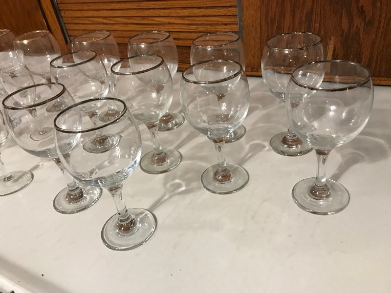 Gold & Silver-Rimmed Stemware