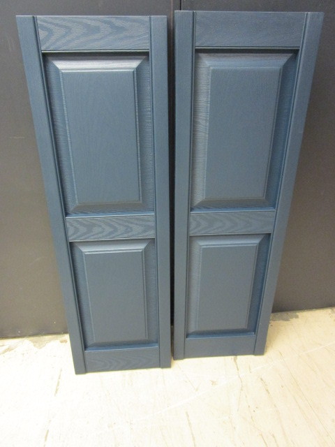 MIDNIGHT BLUE RAISED PANEL SHUTTERS