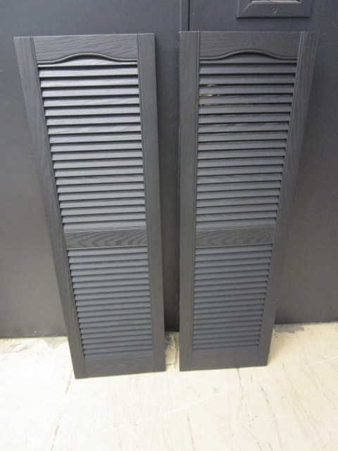 BLACK SHUTTERS WITH LOUVERS