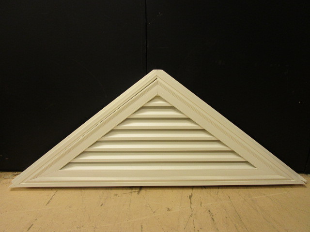 WHITE DECORATIVE  GABLE TRIANGLES WITH 7 LOUVERS