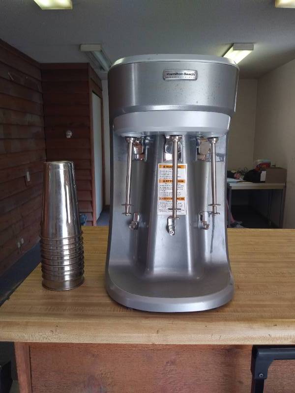 lot 5 image: HAMILTON BEACH COMMERCIAL MILK SHAKE MIXER - 3 STATION 10 CUPS (STAINLESS) - SEE PICTURES