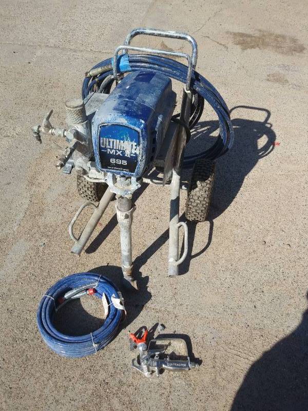 lot 16 image: GRACO ULTIMATE II AIRLESS SPRAYER - HI BOY ELECTRIC AIRLESS - 2.0HP BRUSHLESS - COMES WITH HOSE & SPRAYER NOZZLE - RUNS & INSPECTED - SEE PICTURES