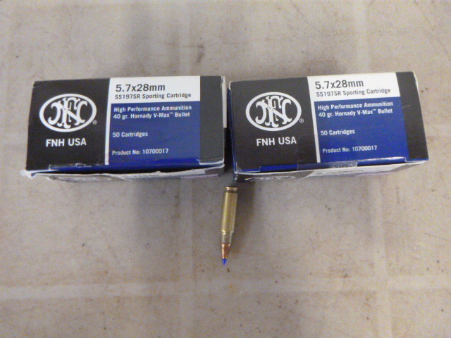 lot 110 image: 2 Boxes of FNH 5.7X28mm Sporting Cartridges