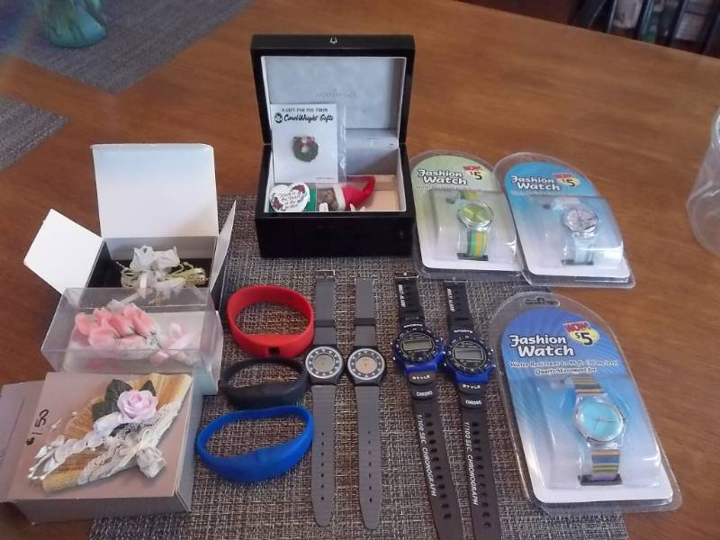 Watches, Pins, Jewelry Box