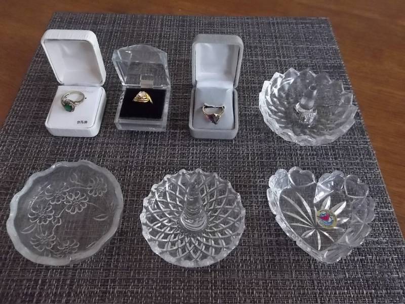 4-Rings, 4-Crystal Ring & Trinket Dishes