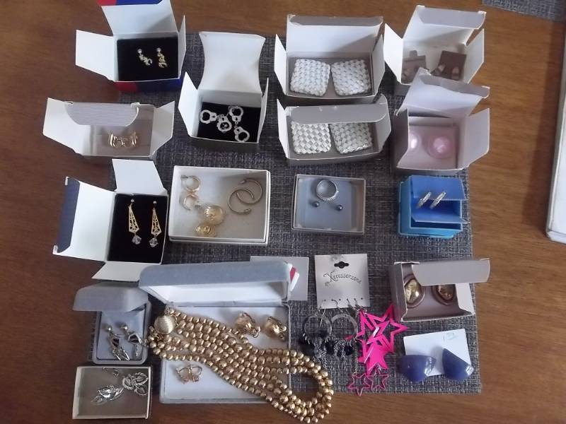 Lot Of Earrings, 1-Vintage Necklace & Clip Earring Set