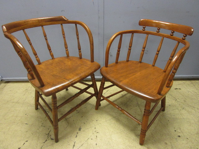 lot 433 image: ANTIQUE SOLID WOOD CHAIRS