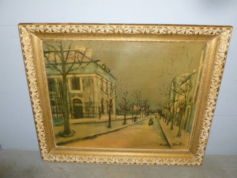lot 5 image: Vintage Print On Canvas