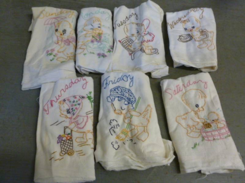 lot 235 image: New Embroidered Dish Towels