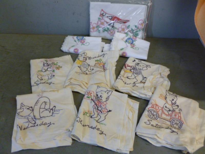 lot 236 image: Embroidered Dish Towels