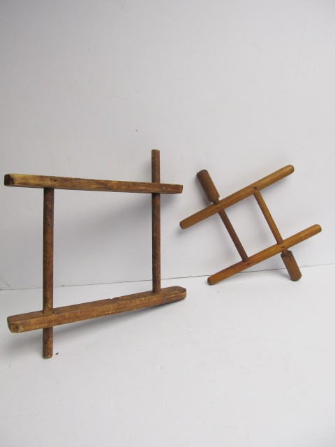 lot 20 image: 2 Antique Primitive Twine Rollers