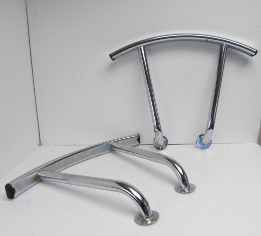 lot 44 image: Pair of Heavy Duty Stainless Steel Hand Rails