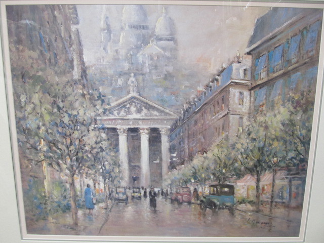 lot 83 image: Large Framed Signed & Numbered Parisian Basilica Print by L. Gordon
