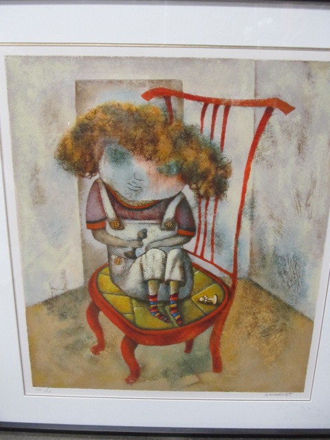 lot 84 image: Large Framed Signed & Numbered Print by Jewish Artist Gregory Kohelet