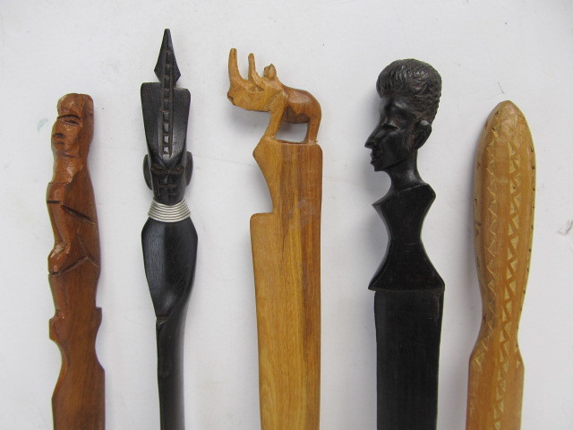 lot 110 image: Group of African Carved Hardwood Letter Openers