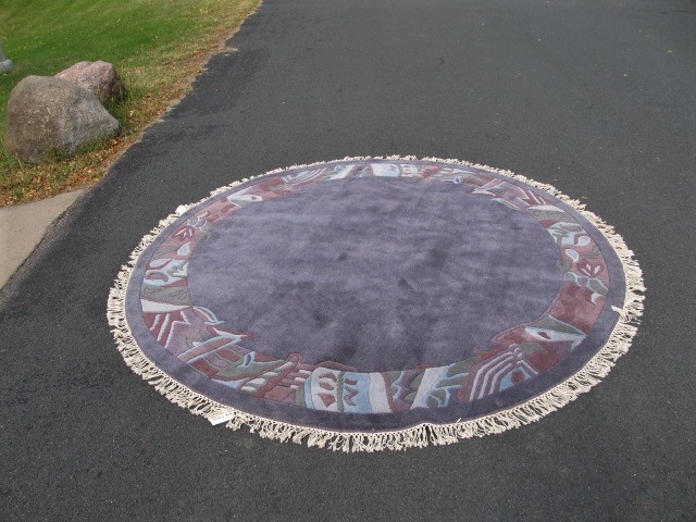 lot 95 image: Large Vintage Hand Woven Tibetan Oriental Wool Rug