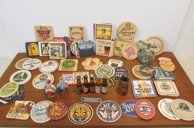lot 181 image: Large Lot of Beer Advertising Coasters Lighters & Other Items