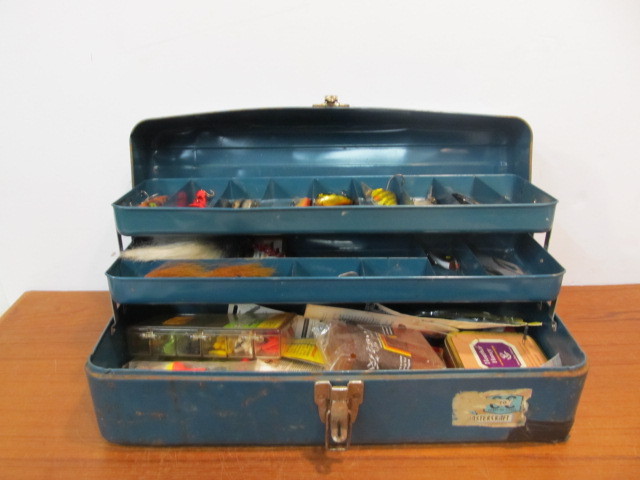 lot 191 image: Vintage Tackle Box FULL of Tackle & Supplies #2