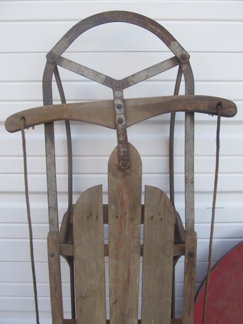 lot 206 image: 2 Vintage Snow Sleds