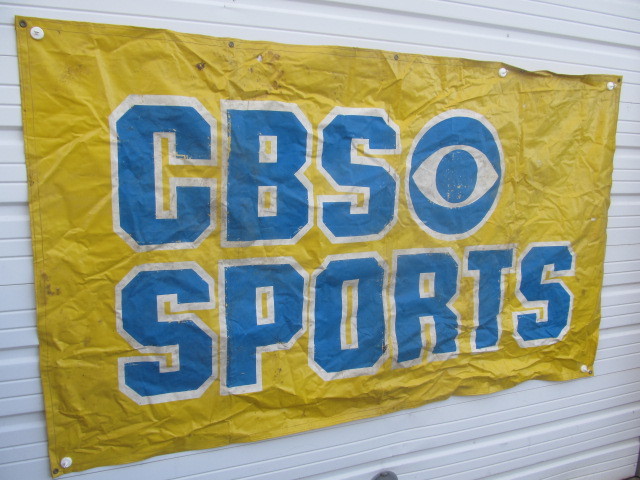 lot 209 image: Large Original Vintage 1970s CBS SPORTS Vinyl Banner