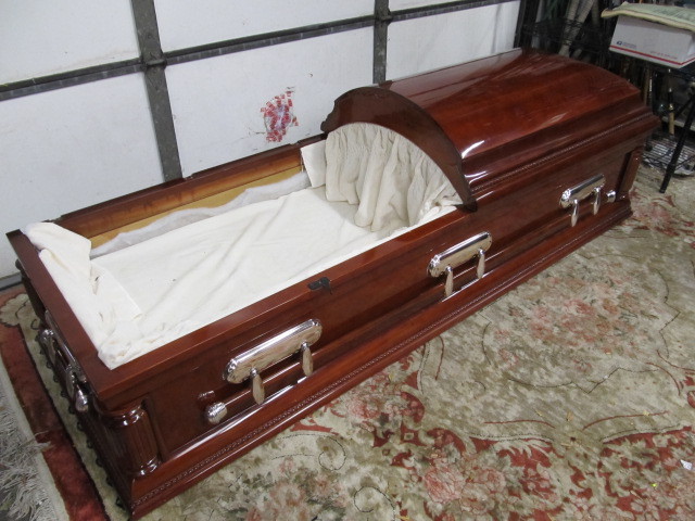 lot 274 image: Genuine Full Length Wooden Casket