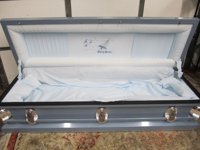 lot 276 image: Genuine Premium 20 Gauge Steel Casket by Astral Industries - Full size - Going Home