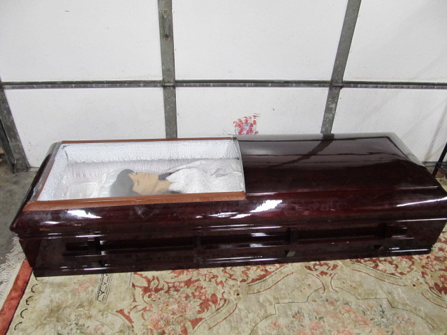 lot 277 image: Genuine Full Length Casket wBride Mannequin