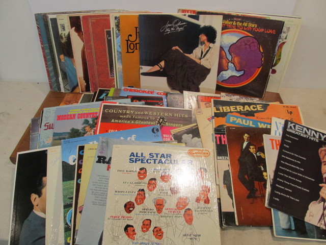 lot 219 image: Lot of 60 Assorted Vintage Vinyl Records