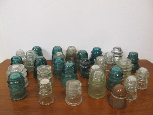 lot 229 image: Large Lot of Assorted Antique Glass Insulators
