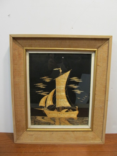 lot 257 image: Vintage Bamboo Handcrafted Art Enjoying Home on the Water