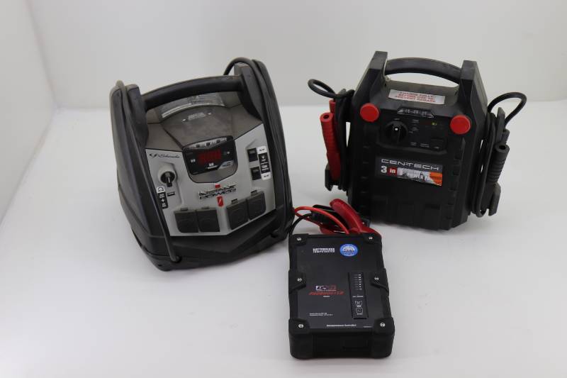 lot 43 image: (3) Untested Store Return Battery Booster Packs