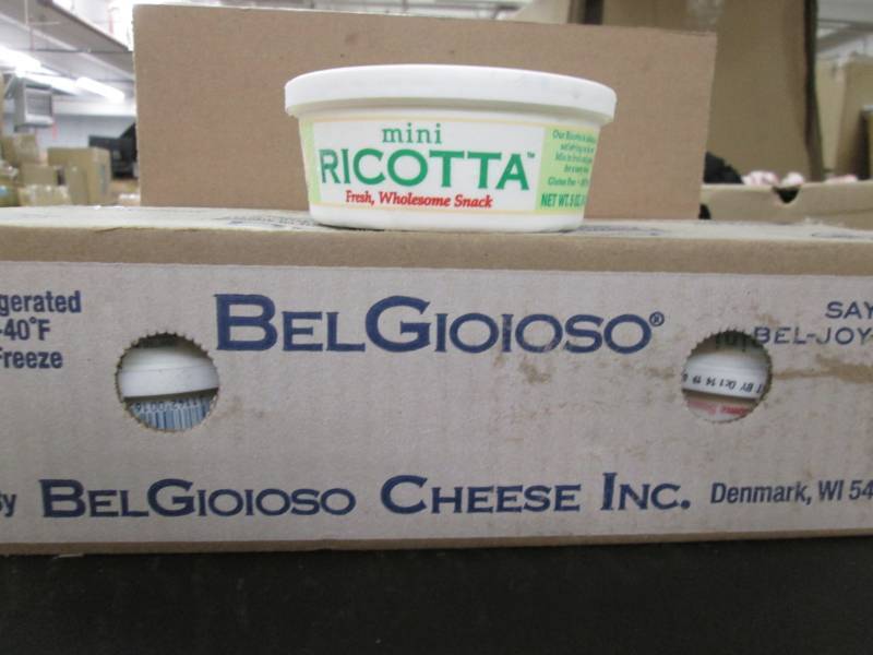 lot 61 image: Ricotta Cheese (12- 5oz.) Frozen (1...