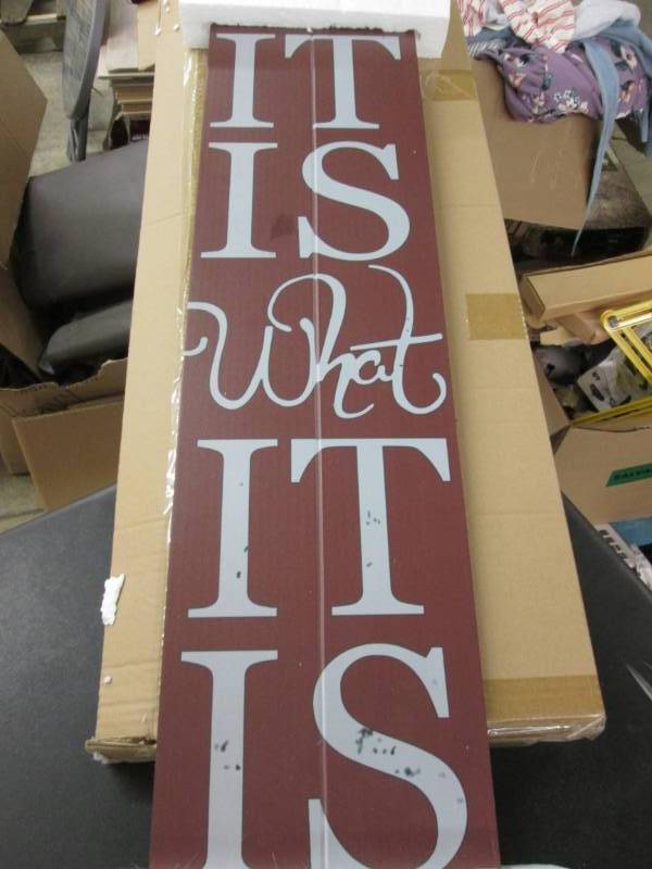 lot 92 image: It Is What It Is Wall Dcor ...