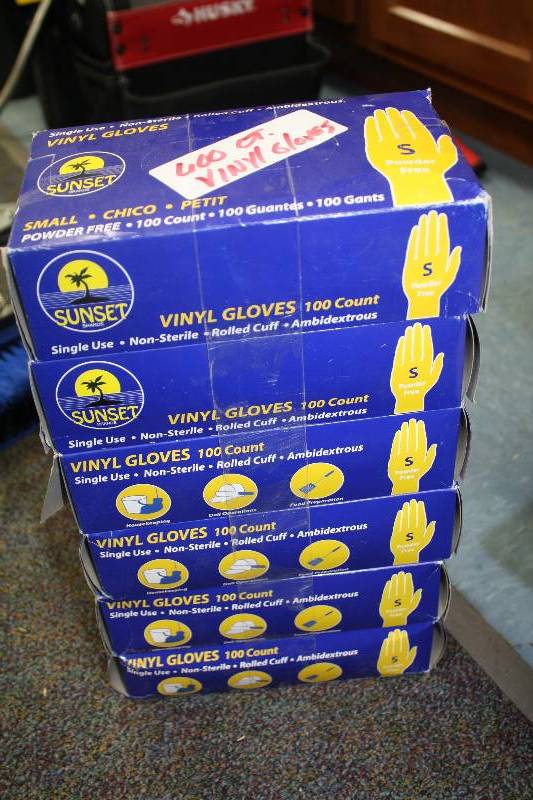Boxes of Vinyl Gloves