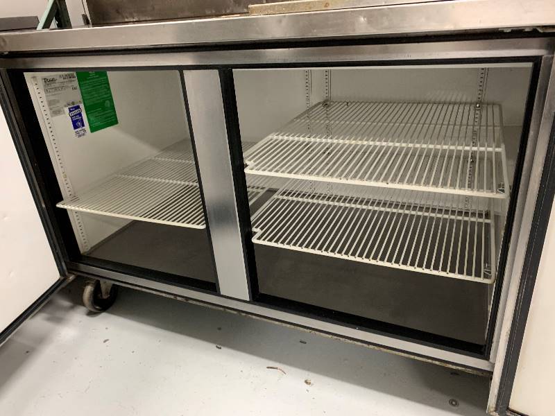 lot 23 image: True 67 Refrigerated Prep Table on Wheels, Model TPP-67, 115V, Runs Cools