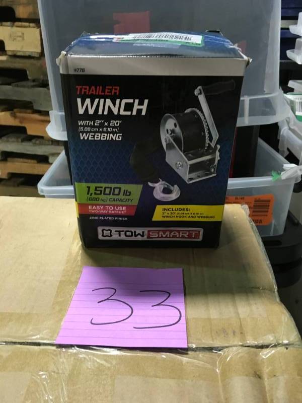 TowSmart 1,500 lbs. Manual Trailer Winch in very good conditition