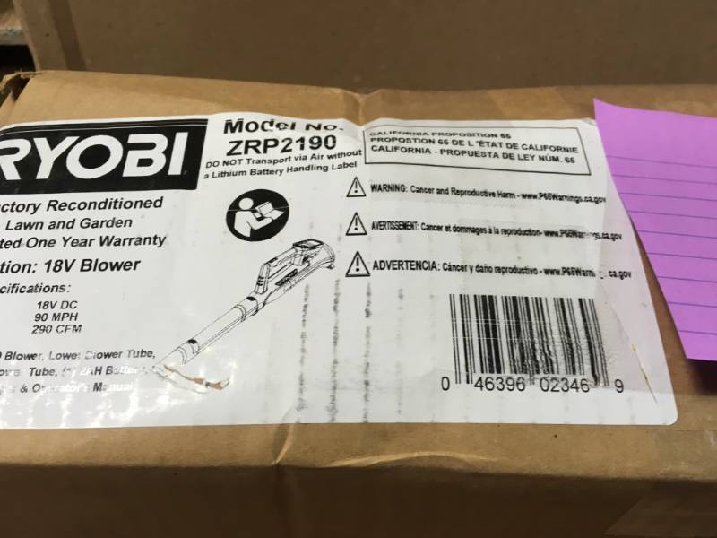 ONE 90 MPH 200 CFM 18-Volt Lithium-Ion Cordless Leaf Blower - 2.0 Ah Battery and Charger Included USED in good condition